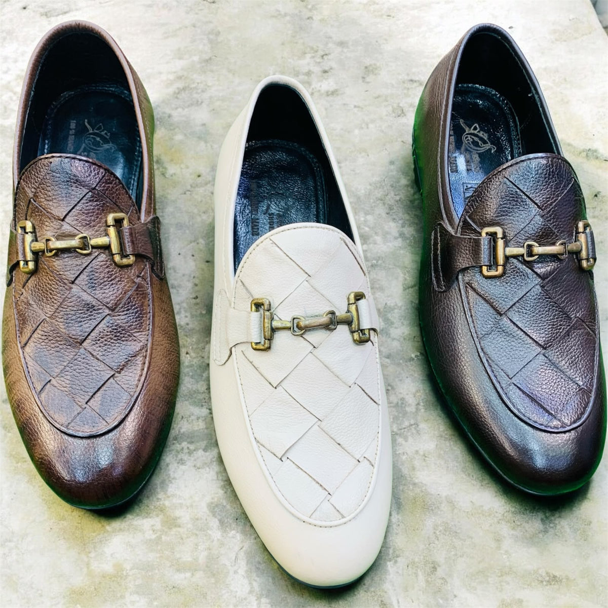 Royal Luxe Woven Chain Loafers