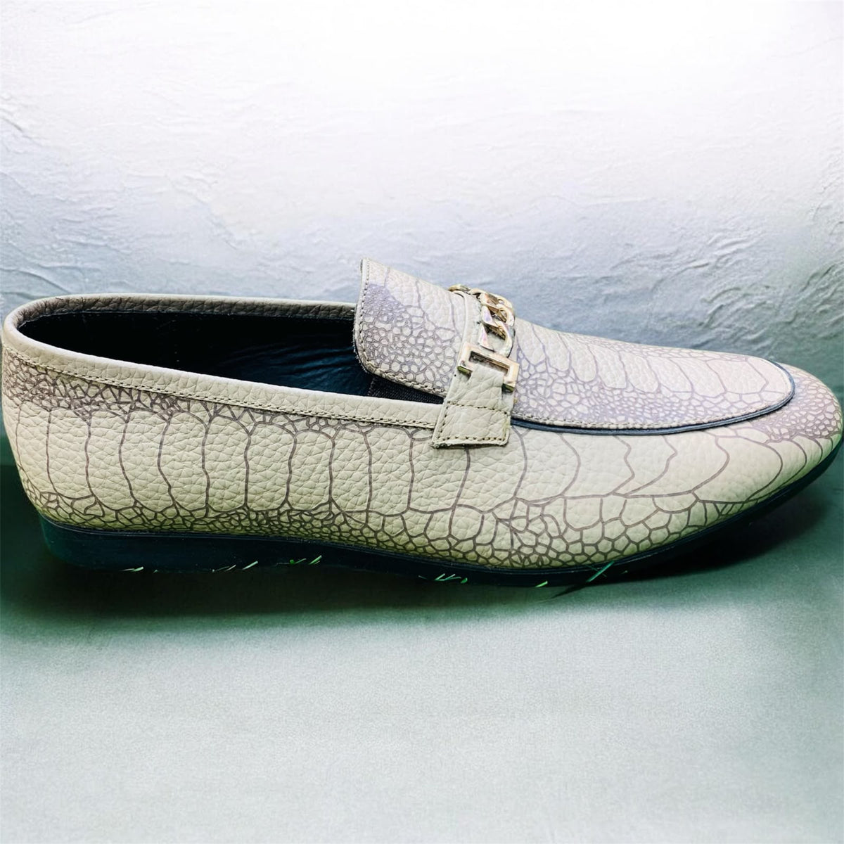 Royal Luxe Croc Pattern Penny Loafers
