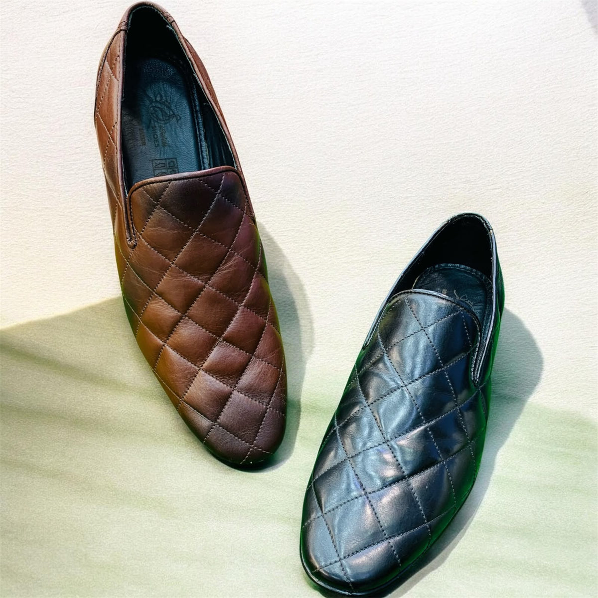 Royal Crest Checkered Buckle Loafers