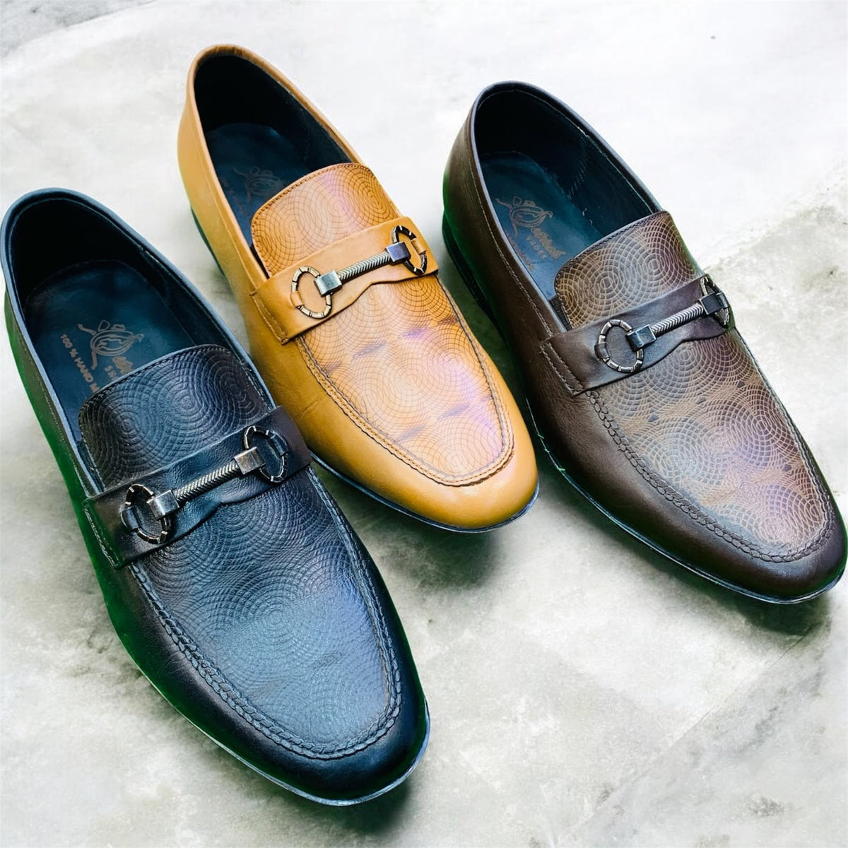Royal Crest Checkered Buckle Loafers